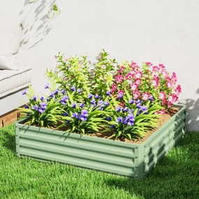 Floreira de Jardim Elevada, 120 x 120 x 30 cm, Resistente à Ferrugem, Verde-Claro