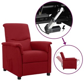 vidaXL Poltrona elevatória tecido vermelho tinto