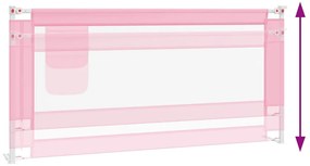 Barra de segurança p/ cama infantil tecido 190x25 cm rosa