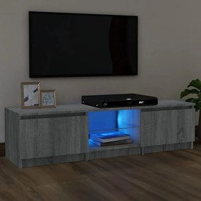 vidaXL Móvel de TV com luzes LED 140x40x36 cm cinzento sonoma