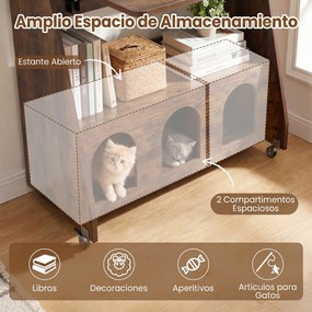 Secretária para Computador Dobrável com Rodas, 78,5 x 57,5 x 80 cm, Ala Lateral Dobrável, Castanho