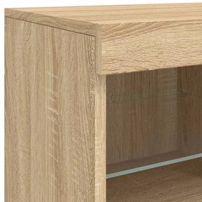 Aparador com luzes LED 81x37x67 cm carvalho sonoma