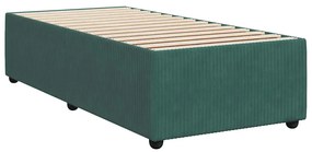 Cama com molas/colchão 90x200 cm veludo verde-escuro