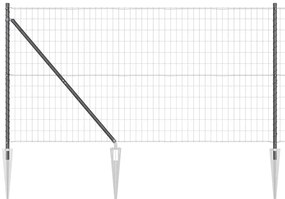 Cerca Euro com 13 postes espinhosos 1,2 x 25 m em aço galvanizado cinz