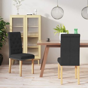 vidaXL Cadeiras de jantar 2 pcs tecido preto