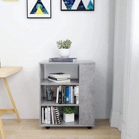 Móvel com rodas 60x35x75 cm derivados madeira cinzento cimento