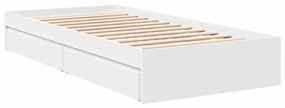 Estrutura de cama c/ gavetas 90x200 cm derivados madeira branco