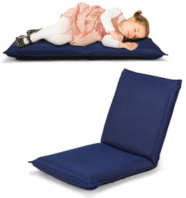 Cadeira almofadada com apoio de costas Ideal para a leitura Meditação  98 x 47 x 7,5 cm Azul-marinho
