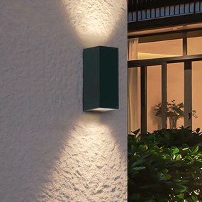 Candeeiro de Parede Moderno Verde Escuro 2-Luzes GU10 70mm IP54 - Baleno