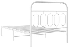 Estrutura de cama com cabeceira 100x200 cm metal branco