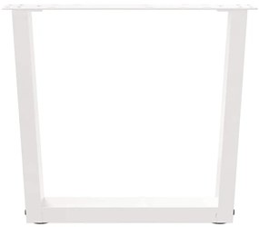 Mesa de jantar pernas 2pcs forma de V 50x(42-43,3)cm aço branco