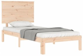 Estrutura de cama com cabeceira 100x200 cm madeira maciça