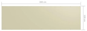 Tela de varanda 120x400 cm tecido Oxford cor creme