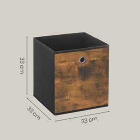 Conjunto caixas organizadoras 6 caixas de arrumação 42 x 21 cm (L x A) castanho-preto