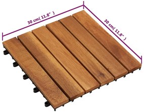 Conjunto de 20 ladrilhos de pavimento acácia design vertical
