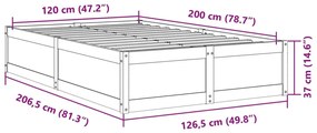 Estrutura de cama 120x200 cm madeira de pinho maciça