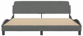 Estrutura de cama sem colchão 180x200 cm tecido cinzento-escuro