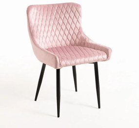 Cadeira Sanda Veludo - Rosa