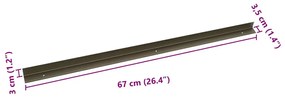 Perfis para degraus 30 pcs champanhe 67 cm Alumínio