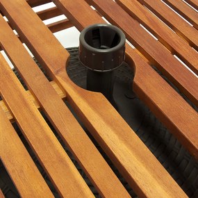 Mesa Jardim com Suporte para guarda-sois com tampa em madeira de acácia certificada FSC® 62 x 62 x 26 cm Castanho