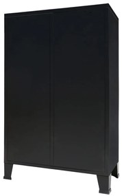 Roupeiro estilo industrial em metal 67x35x107 cm preto