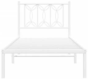 Estrutura de cama com cabeceira 80x200 cm metal branco