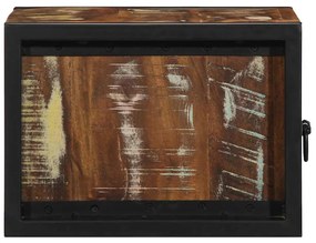 Mesa de cabeceira multicor 40x35x25cm madeira maciça recuperada