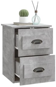 Mesas de cabeceira parede 2 pcs 41,5x36x53 cm cinzento cimento