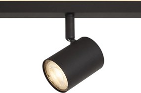 Foco de Teto Moderno Preto de 4 Luzes GU10 50mm incl. Luz de Fundo e Interruptor de 3 Posições - Back Up