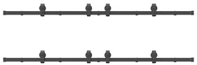 Kit de ferragens para porta deslizante 366 cm aço preto