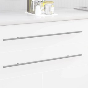 vidaXL Maçaneta de Armário 12 pcs Prateado 700mm Aço inoxidável