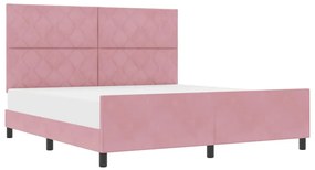 Cama vidaXL Rosa 180x200 cm Veludo
