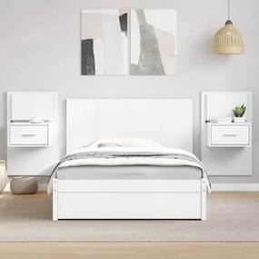 vidaXL Cabeceira de cama c/ armários 120cm derivados de madeira branco