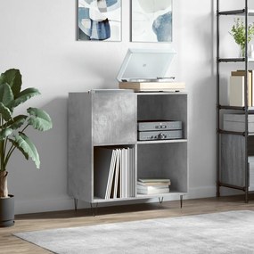 vidaXL Armário p/ discos 84,5x38x89 cm derivados madeira cinza-cimento