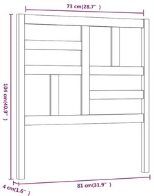 Cabeceira de cama 81x4x104 cm pinho maciço cinzento
