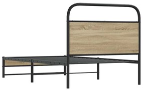 Estrutura cama s/ colchão derivados de madeira carvalho fumado