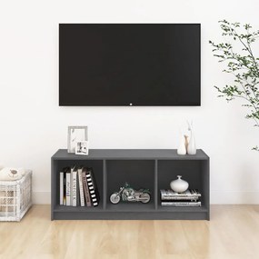 Móvel de TV 104x33x41 cm madeira de pinho maciça cinzento