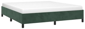 Estrutura de cama sem colchão 160x200 cm veludo verde-escuro