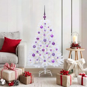 vidaXL Árvore de Natal Articulada Artificial Branco 120 cm PVC e Aço