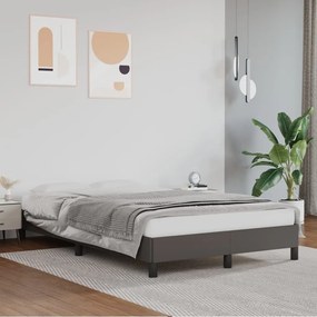 Estrutura de cama sem colchão 120x190cm couro do falso cinzento