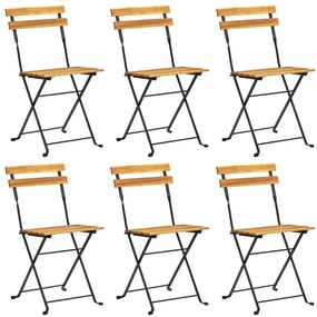 7 pcs conjunto dobrável de jantar p/ jardim acácia maciça