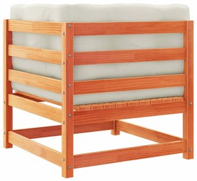 5pcs conj. sofás jardim + almofadões pinho maciço castanho-mel