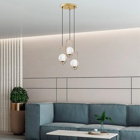 Candeeiro Suspenso Skew – Dourado – 55 cm