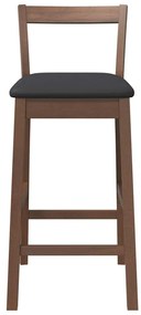 Bancos de bar com almofadões 2pcs madeira de seringueira maciça