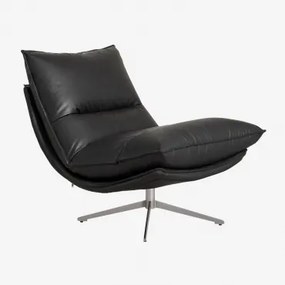 Pack De 2 Poltronas Giratórias Em Pele Sintética Sisko Couro Sintético Preto - Sklum