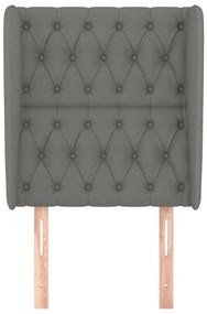 Cabeceira cama c/ abas tecido 83x23x118/128 cm cinzento-escuro