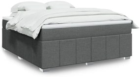 vidaXL Cama com molas/colchão 180x200 cm tecido cinzento-escuro