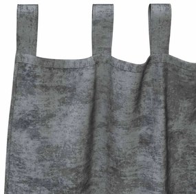 Cortinas de Veludo 2 peças com Ilhós Cinza 140x140 cm
