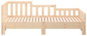 Sofá-cama de puxar 2x(80x200) cm madeira de pinho maciça