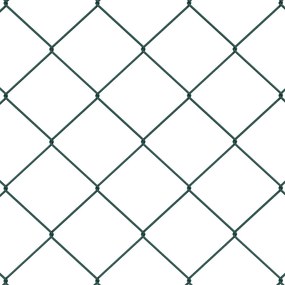 Cerca de Corrente com 7 Postes 1,2x10 m Aço Galvanizado Verde